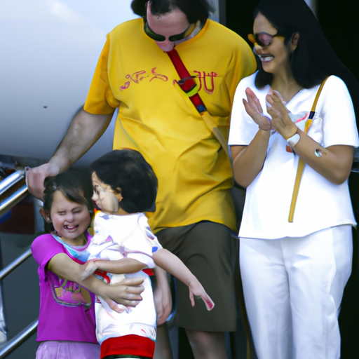 משפחה עולה בהתרגשות על מטוס לתאילנד, מוכנה לצאת להרפתקה במחיר סביר.